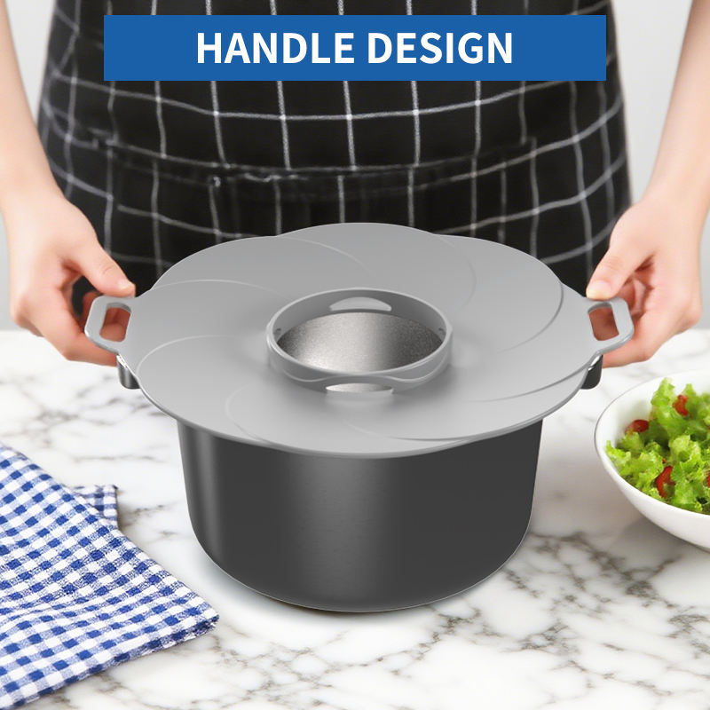 Wellfine Anti Spilling Lid Stopper Pan Cookware Parts Silicone Pot Lid Cover