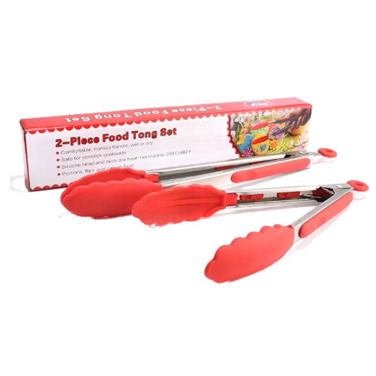 9 Inch and 12 Inch Platinum Silicone Ice Tongs,BBQ Tongs,Food Tongs