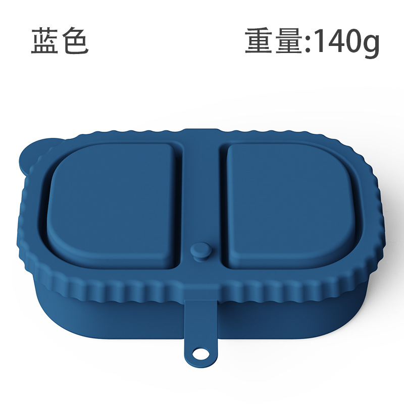 Collapsible Outdoor Snack Silicone Container Double Compartment Leak-Proof Silicone Reusable Snack Containers with Lids