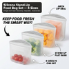 Bolsa de almacenamiento de alimentos de silicona 100%, contenedor de alimentos reutilizable para tienda de cocina, apto para lavavajillas, a prueba de fugas y congelaci&oacute;n