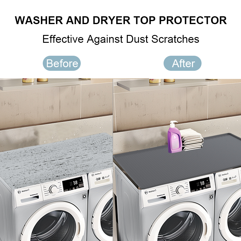 Silicone Washer Dryer Top Mat 54x27.5 - Anti-Slip with Lip
