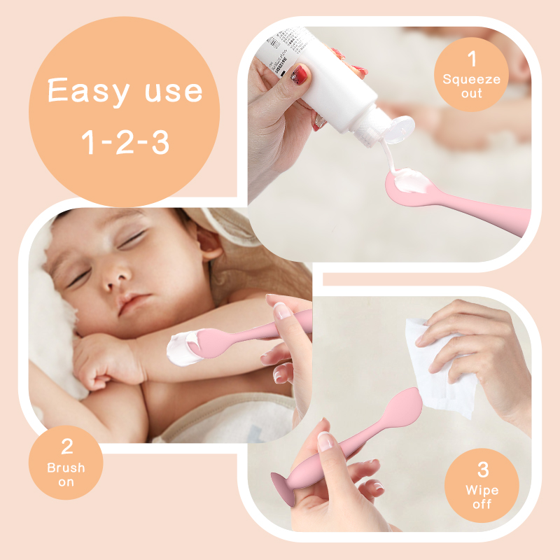 Silicone Diaper Cream Spatula - Soft Applicator, Suction Base