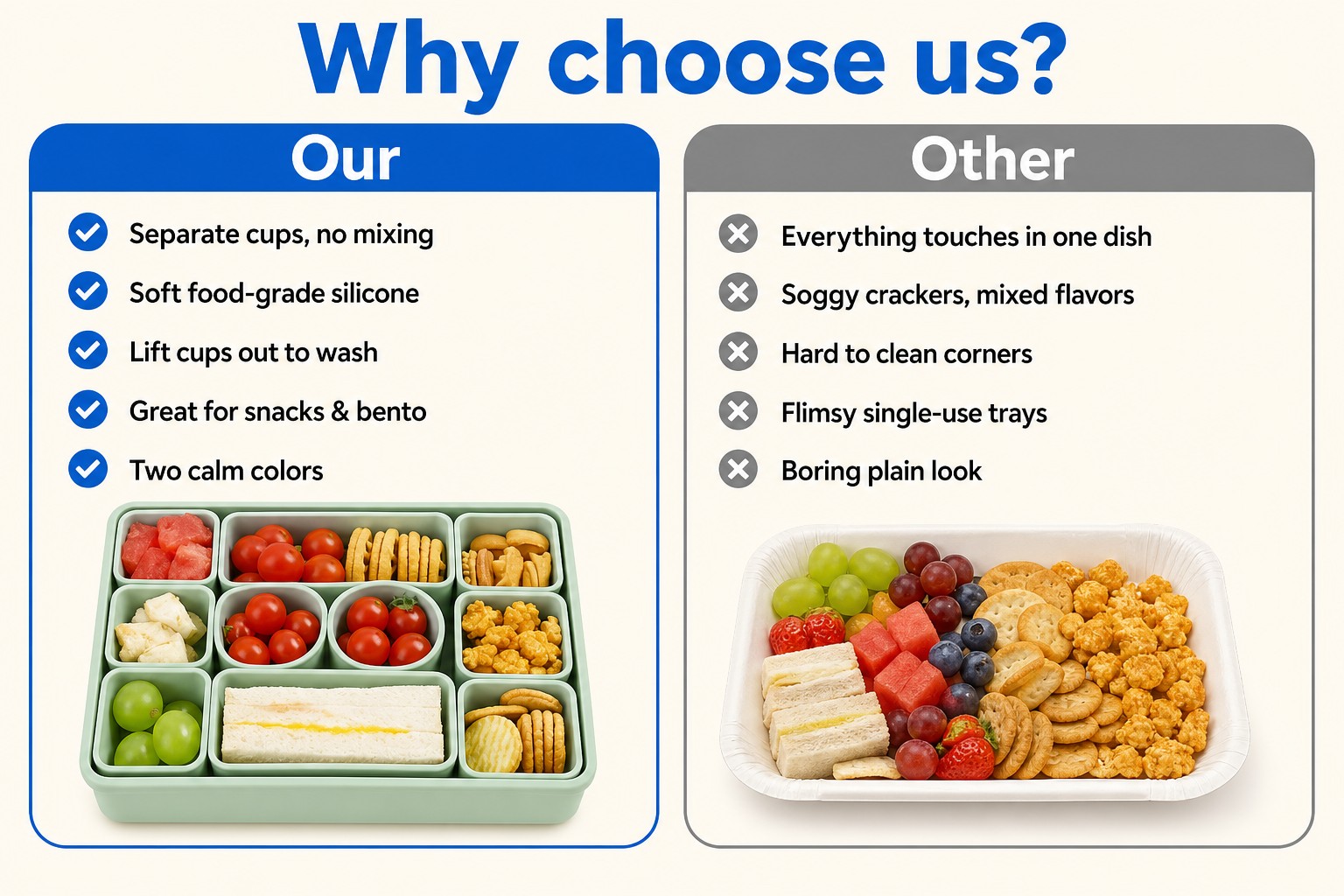 <p><b>Why Choose Our Silicone Bento Box for Everyday Packing</b></p> <link href="https://fonts.googleapis.com/css?family=Inter" rel="stylesheet" type="text/css" />