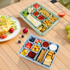 Silicone Kids Lunch Box - Divided Snack Container, Portable