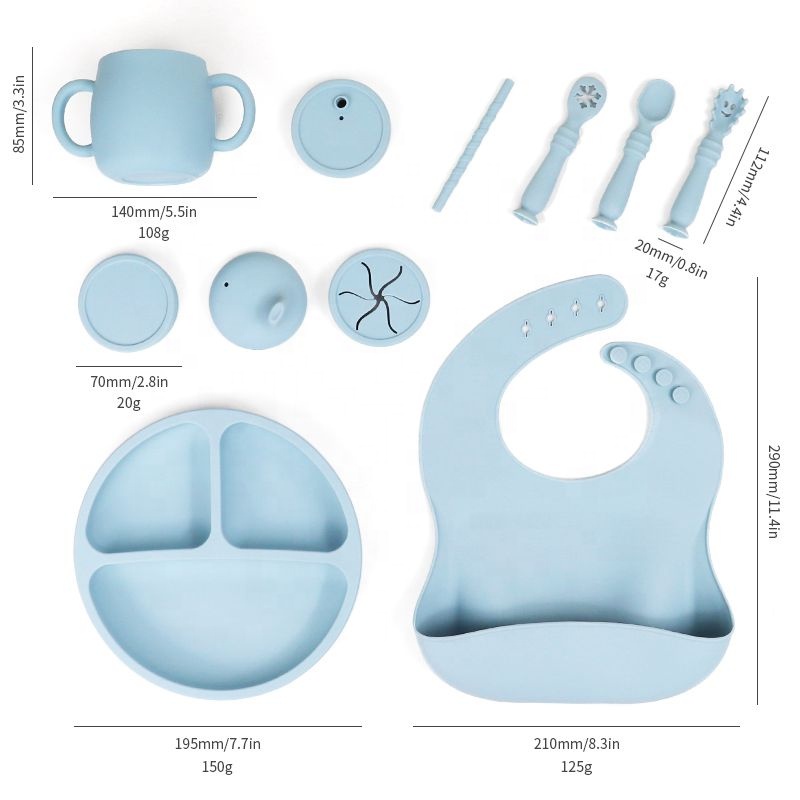 Silicone Divider Plate & Bowl Set with Spoon - for Kids