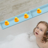 Bathtub Splash Guard with Suction Cups - Silicone Toy Tray