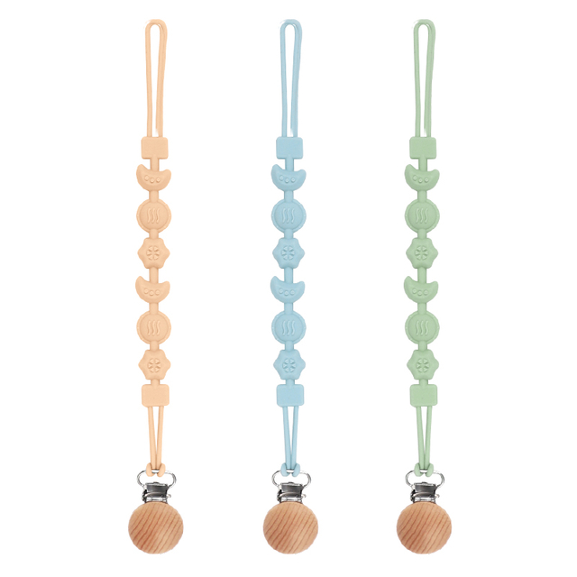 Silicone Pacifier Clip for Babies - One Piece Teething Safe