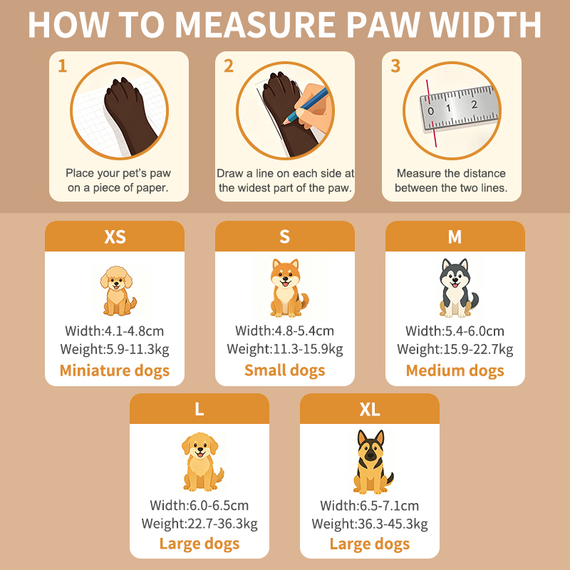 Waterproof Dog Boots Anti-Slip - Adjustable Paw Protectors