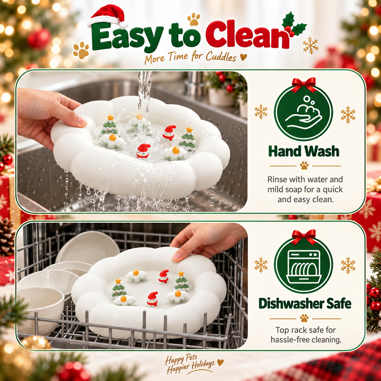 Christmas Dog Lick Mat - Silicone Slow Feeder Pad for Pets
