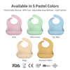 BPA-Free Soft Silicone Baby Bibs for Kids Waterproof Custom Printed with Button Closure OEM Service Available