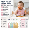 BPA-Free Soft Silicone Baby Bibs for Kids Waterproof Custom Printed with Button Closure OEM Service Available