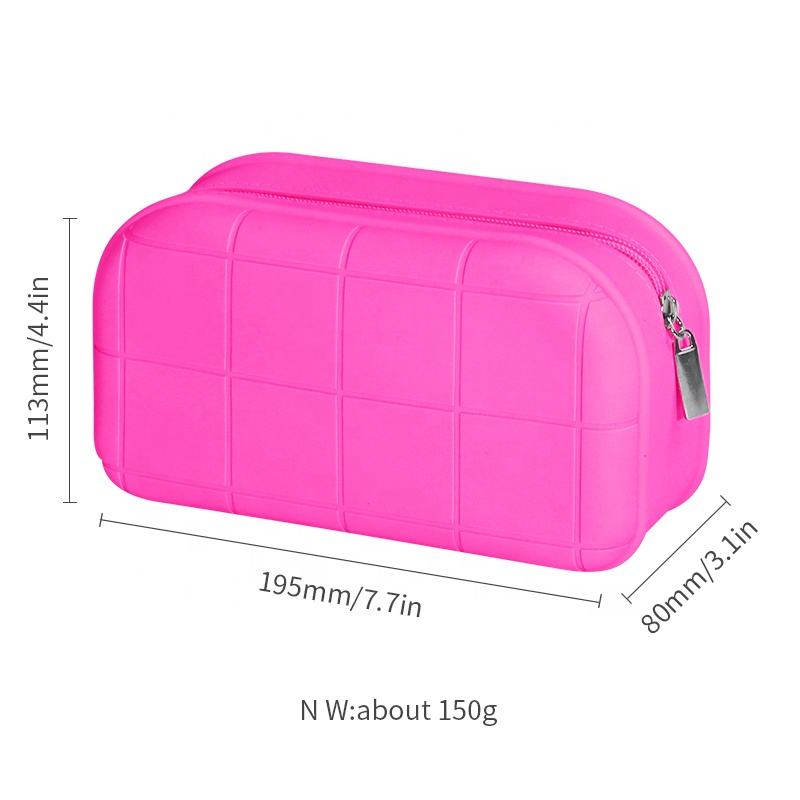 Wellfine Large Capacity Waterproof Silicone Makeup Bag Fashionable Multi-Functional Cosmetic Storage Zipper Bag