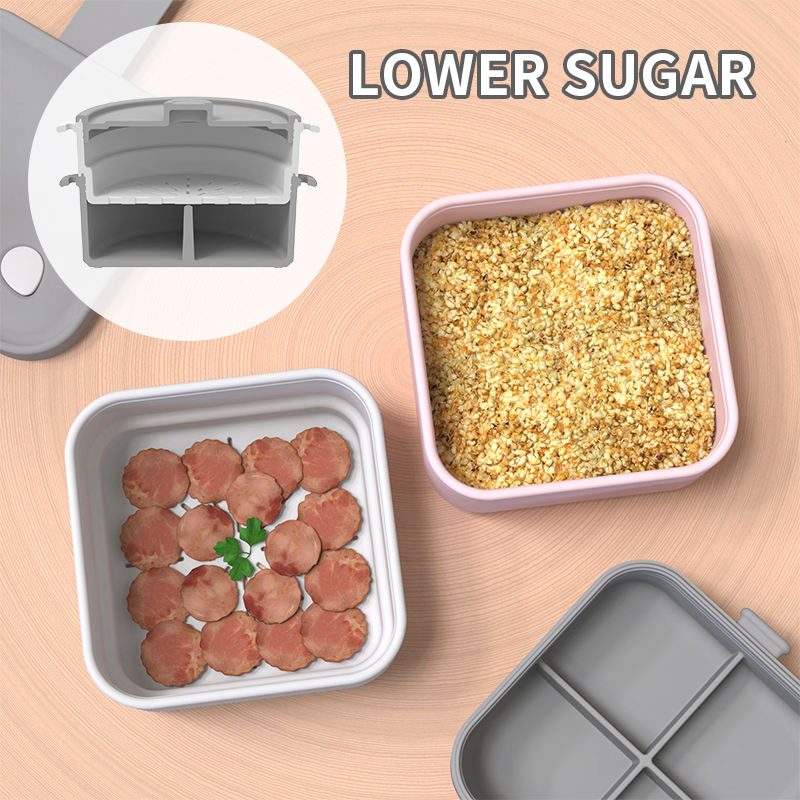 Wellfine Double Lunch Box Safe Portable Sealed Leak-Proof Microwave Dual-Tier Bento Box
