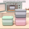 Wellfine Double Lunch Box Safe Portable Sealed Leak-Proof Microwave Dual-Tier Bento Box