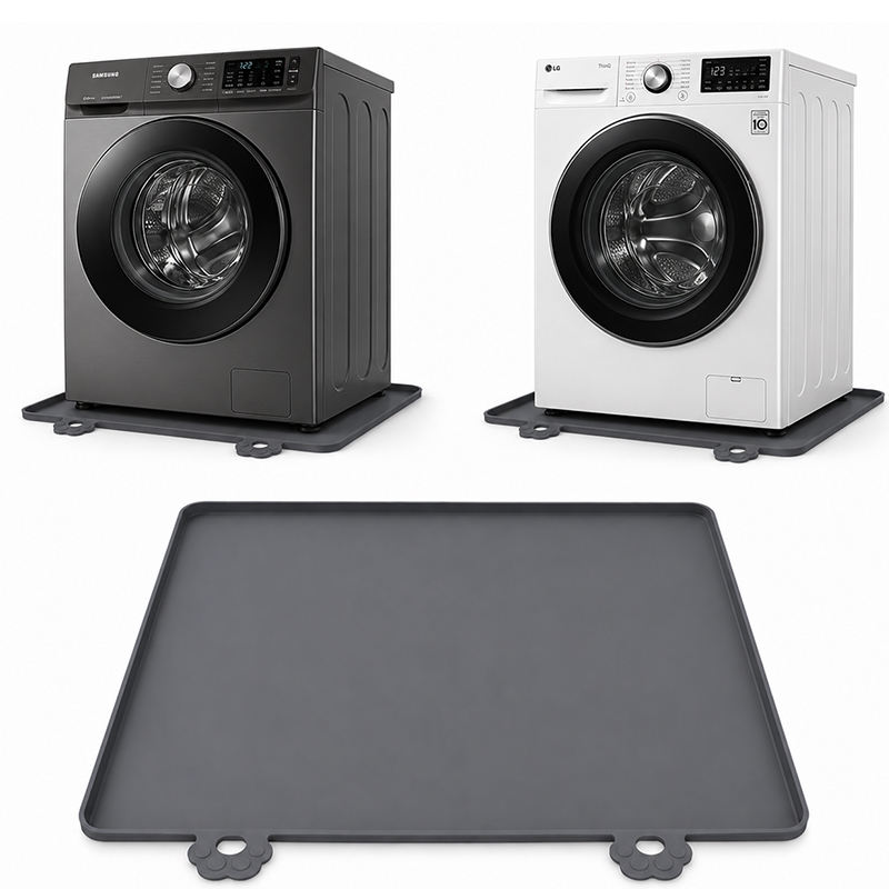 Drip Tray Silicone Mat Washing Machine Tray with Raised Edge for Protecting Floors, Mini Fridge, Washing Machine, Dryer