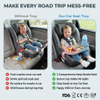 Modern Kids Car Seat Travel Tray with Cup Holder and Snack Convertible Design Solid Style Convertible Snack Tray