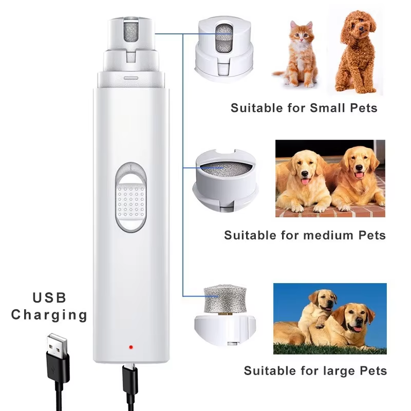 Low Noise Design Hot Sale Pet Nail Grooming Tools USB Charging Electric Pet Dog Nail Grinder for Dog Cat
