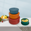 Wellfine New Design Reusable Round Kids Lunch Container Durable and Leakproof Silicone Bento Box with Lid
