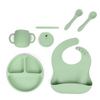Custom Design Color Food Grades Silicone Baby Bib Dinnerware Sets Bowl Kids Dining Silicone Baby Feeding Set Kids Dining Set