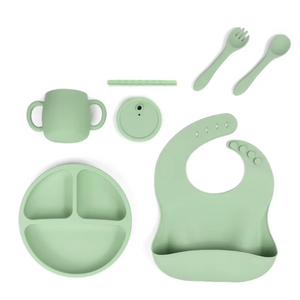 Custom Design Color Food Grades Silicone Baby Bib Dinnerware Sets Bowl Kids Dining Silicone Baby Feeding Set Kids Dining Set