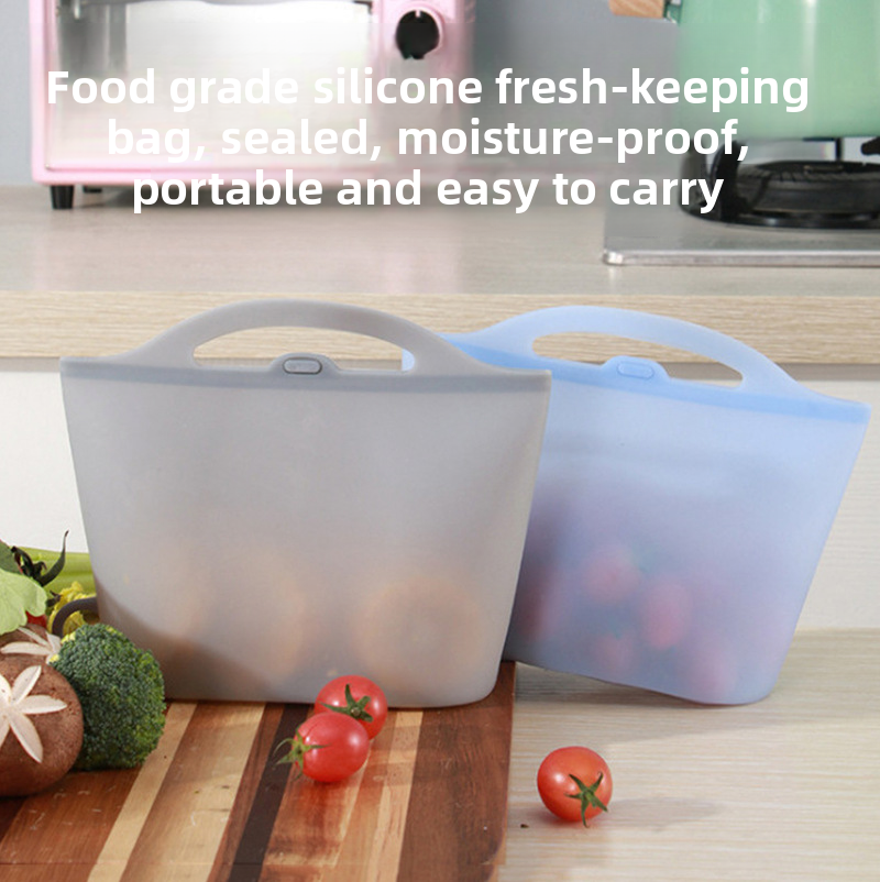 Eco-Friendly Reusable Silicone Food Bags Set Stand-Up Pouch Zipper for Fresh Storage Fridge Freezer for Kitchen Snack Storage