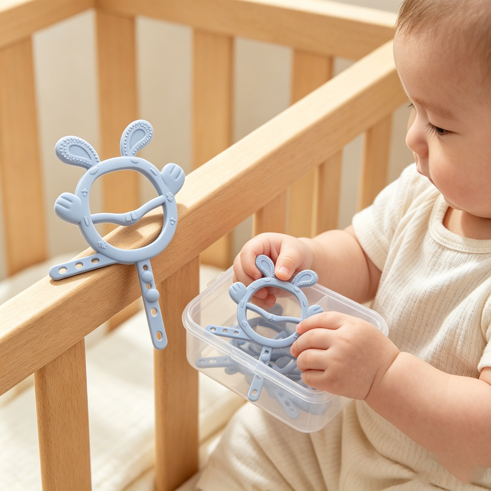 OEM ODM Baby Teething Silicone Soft Toy Safe Easy to Hold Baby Silicone Teethers