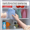 Eco-Friendly Reusable Silicone Food Bags Set Stand-Up Pouch Zipper for Fresh Storage Fridge Freezer for Kitchen Snack Storage