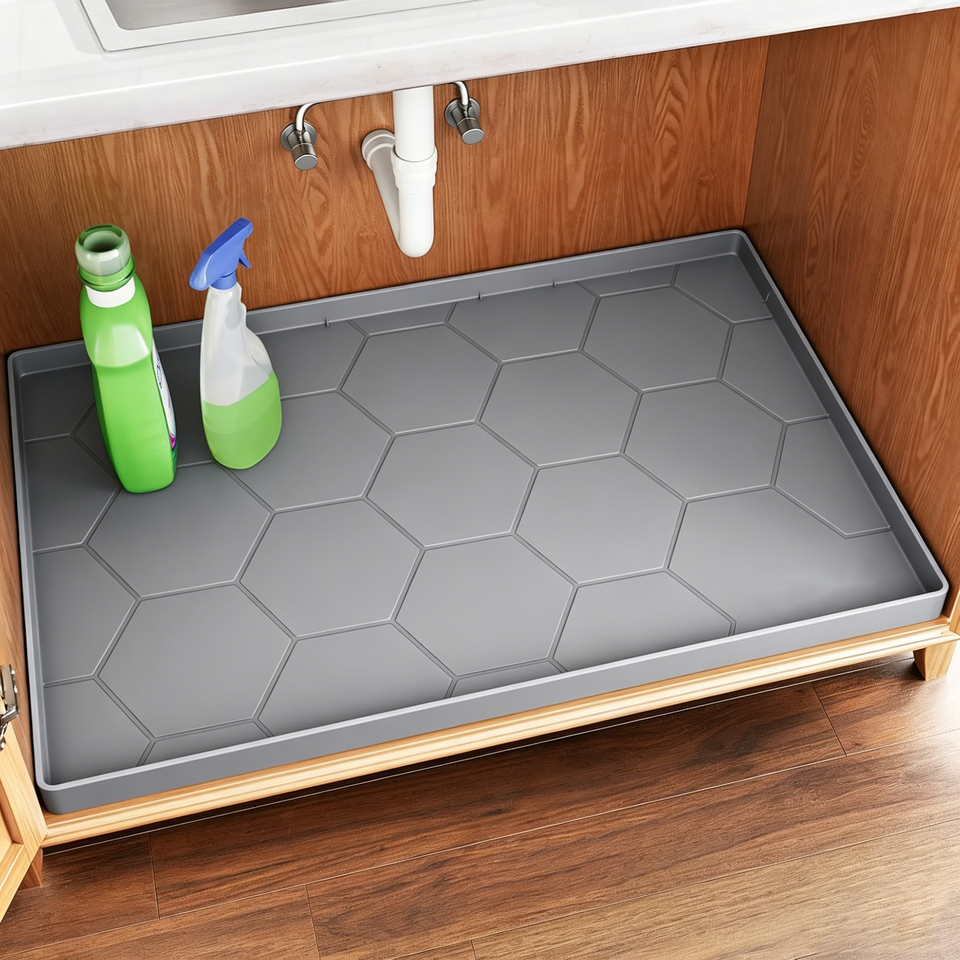 Modern Silicone Kitchen Cabinet Mat Bathroom Storage Mat Silicone Under Sink Shelf Drawer Liner