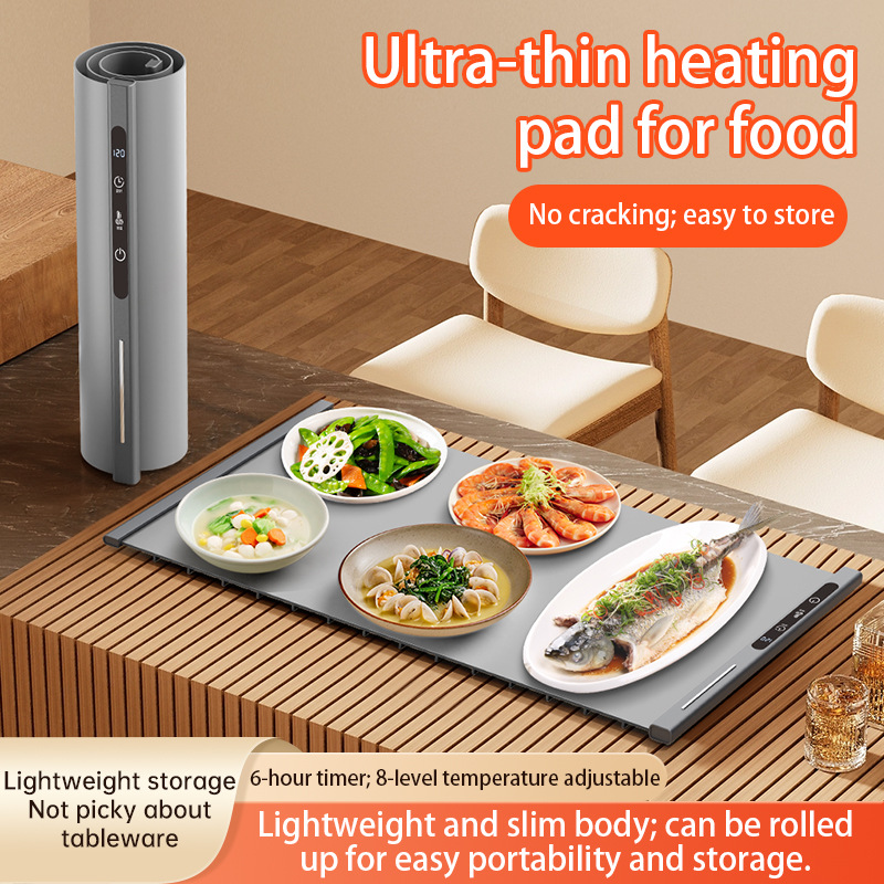 Food Warming Mat Flexible Silicon Heating Board Roll up Easy Storage Portable Electric Silicone Heating Mat for Food