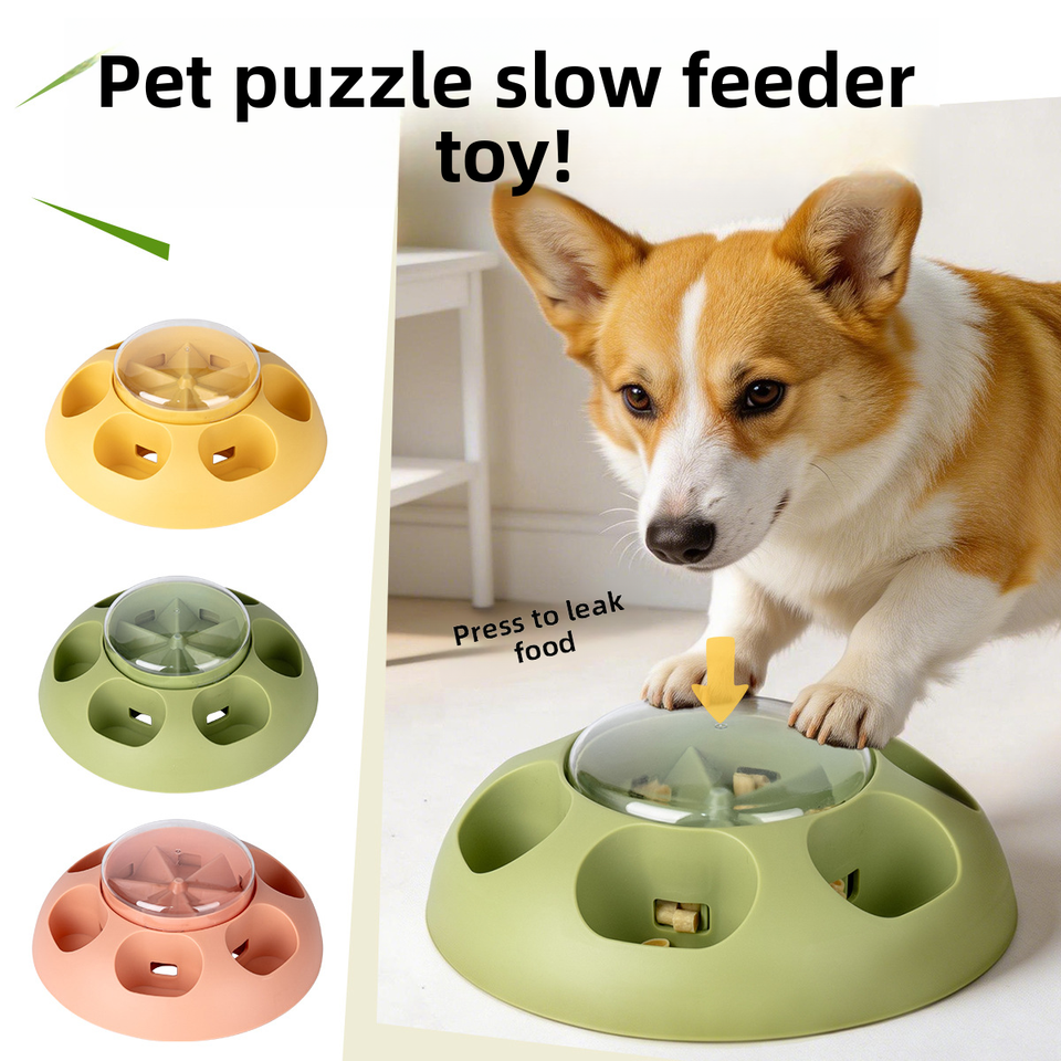 Top Ranking Pet Press Leakage Food Device Toy Dog Interactive Puzzle Training Feeding Slow Food Bowl