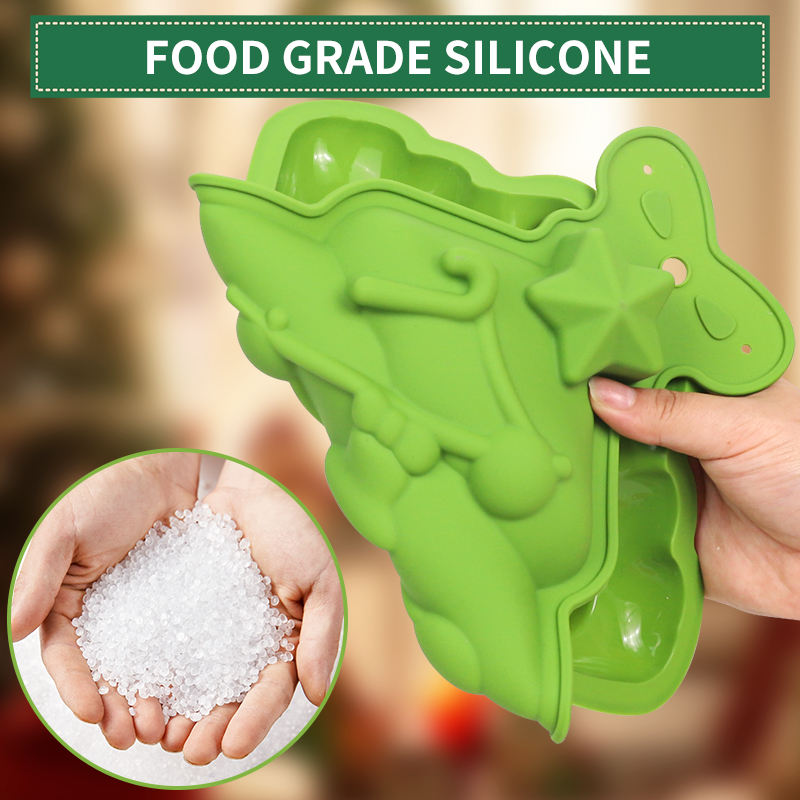 Christmas Tree Silicone Baking Mold - Food Grade Holiday Themed Pan for DIY Cookies Candies Chocolate Cake Bread