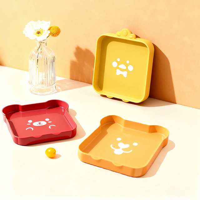 Custom Cute Cartoon Silicone Baby Plate Children's Divided Tableware Set Kids Dining Packaged Box