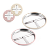 9" Stainless Steel Divided Toddler Plate Removable Silicone Sleeves Non Toxic BPA Free Unbreakable Baby Kids Dining
