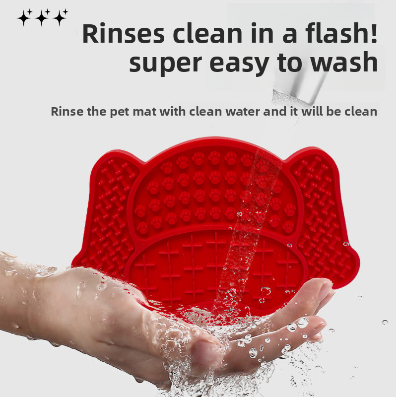 Modern Silicone Pet Bowl with Automatic Feature Solid Pattern Suction Base Slow Lick Mat for Hydration Dog Cat Feeding