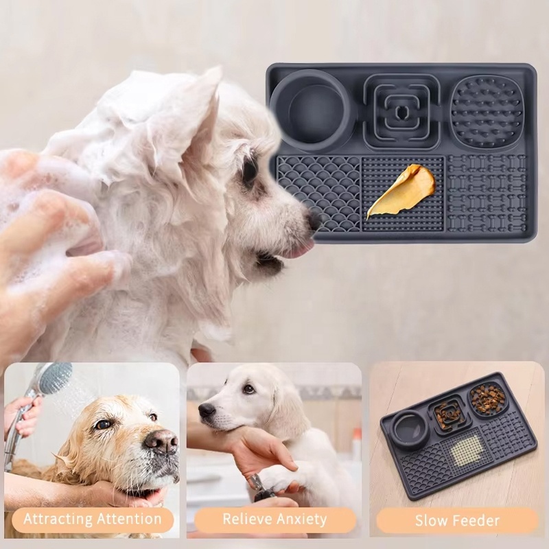 Silicone Dog Lick Mat with Suction Cups - Anxiety Relief