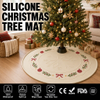 Round Silicone Christmas Tree Mat - Waterproof Snowflake