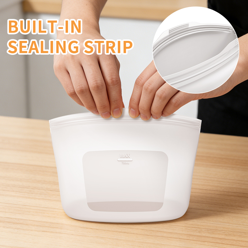 Reusable Silicone Food Storage Bags - Leakproof, BPA Free