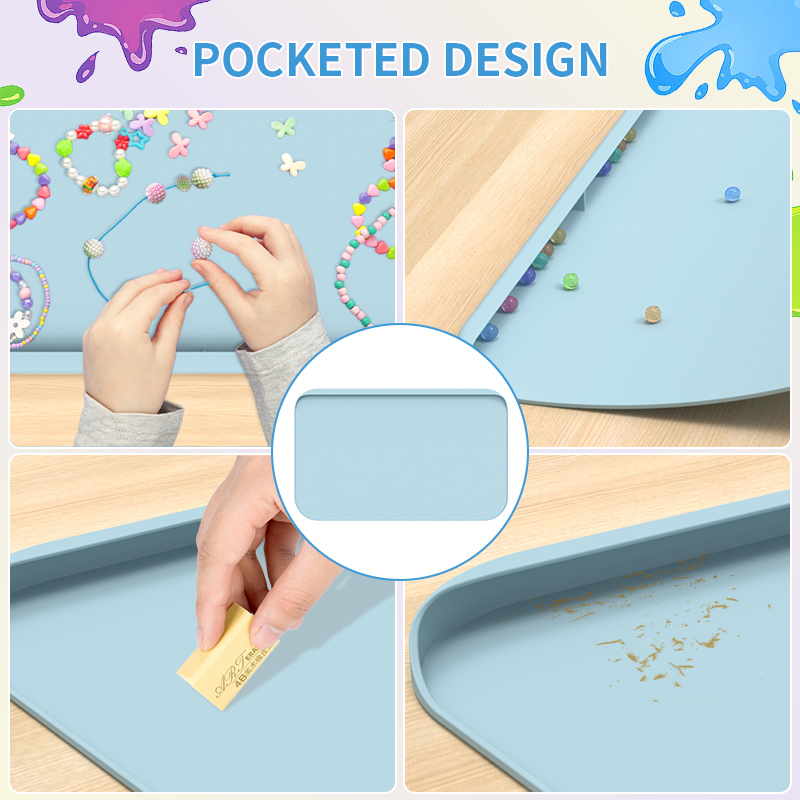 Silicone Painting Mat for Kids - Raised Edges, BPA Free