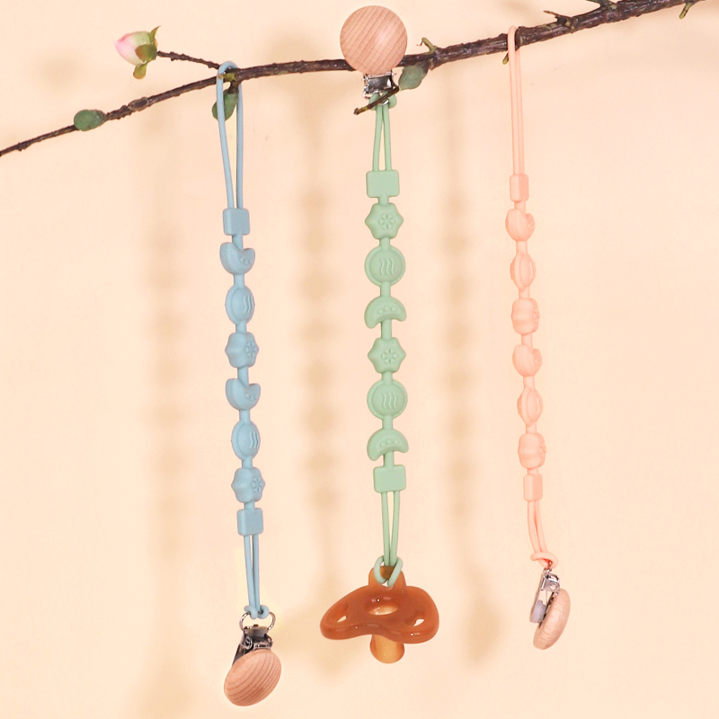 Silicone Pacifier Clip for Babies - One Piece Teething Safe