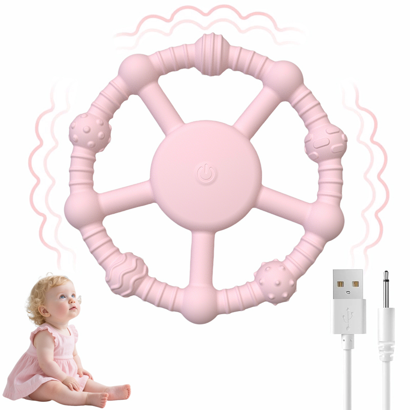 USB Vibrating Teether for Babies - Food Grade Silicone