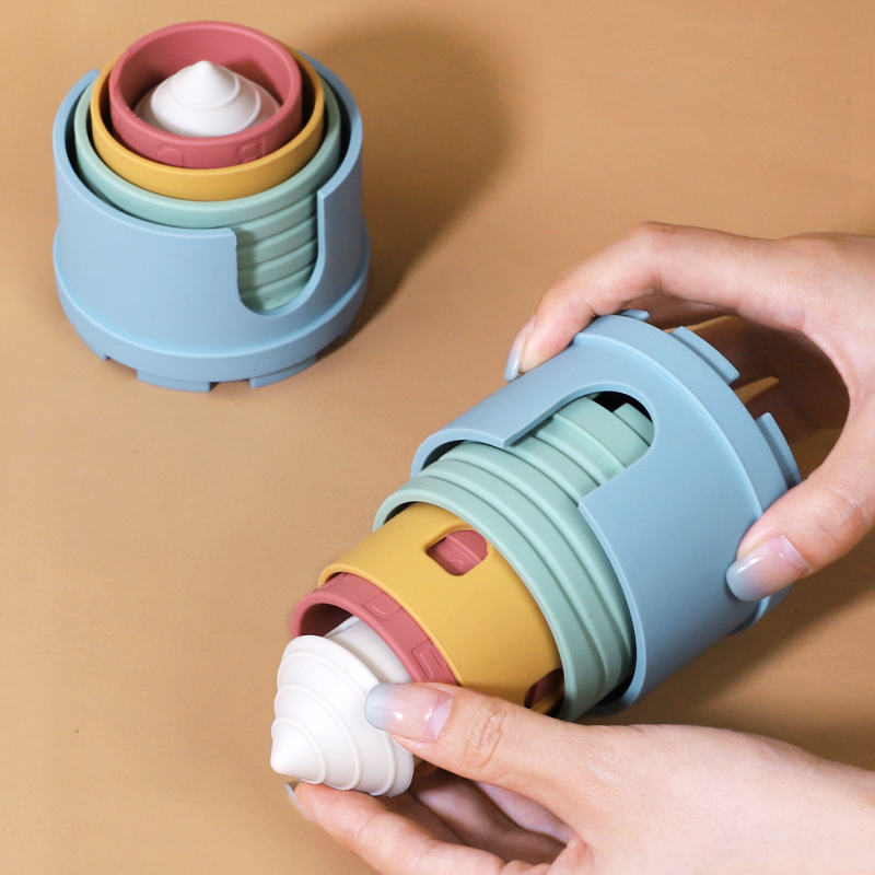 Montessori Stacking Toys for Babies - Silicone Castle Blocks 