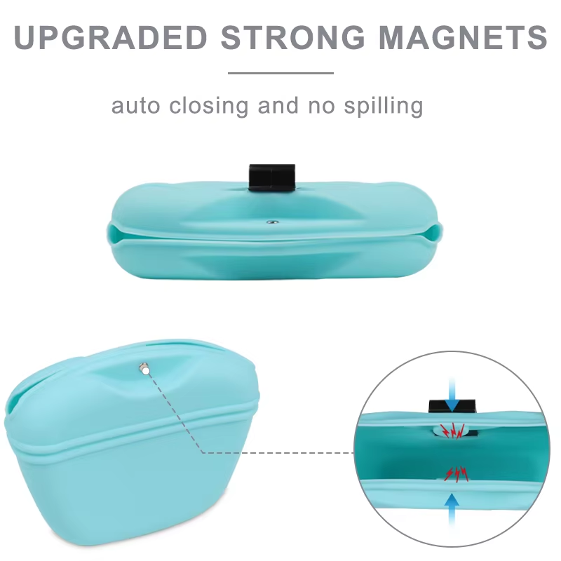 Silicone Dog Treat Pouch - Magnetic Closure with Waist Clip