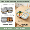 304 Stainless Steel 2 Compartments Leak Proof Bento Box Kids Metal Bento Lunch Box Containers Portable Lunch Box