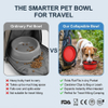 Custom logo Pet Folding Silicone Bowl Outdoor Easy Washable Foldable Dog Bowl Collapsible Puppy Bowl With Carabiners