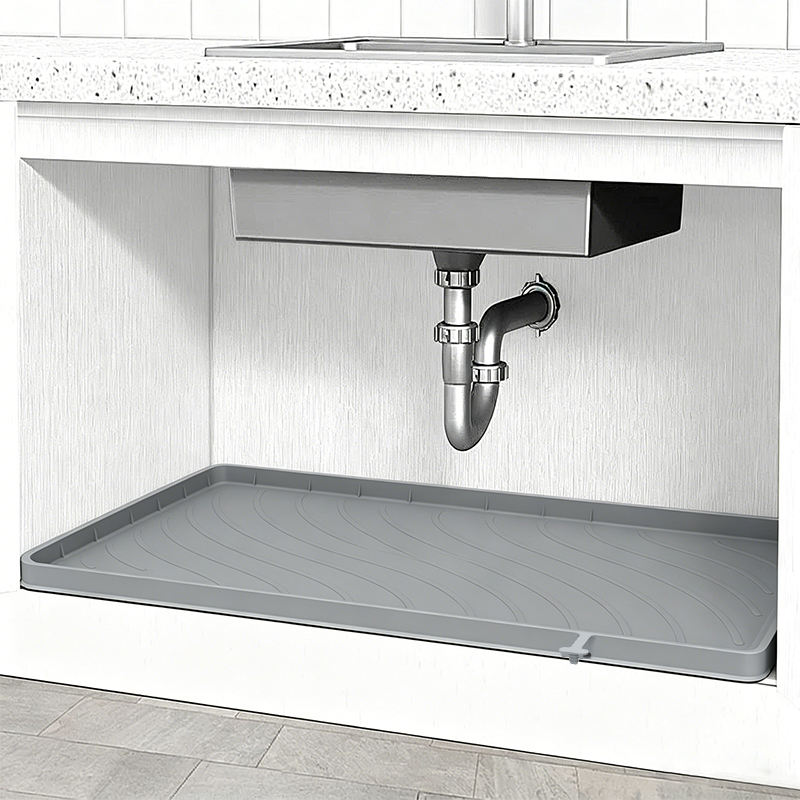 Large Premium Waterproof Silicone Drip Tray Liner Silicone Kitchen Cabinet Water Leak Protection Under the Sink Silicone Mat