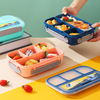 BPA-Free Rectangular Four Compartment Microwaveable Clamshell Bento Box Freshness Preservation Lunch Container for Students