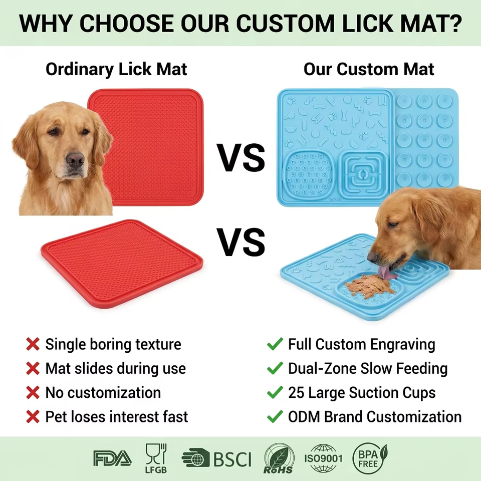 Wholesale Slow Feeder Dog Bowls Lick Mat Anti-Slip Durable Plastic Silicone Interactive Toy for Large Medium Small Dogs Cats