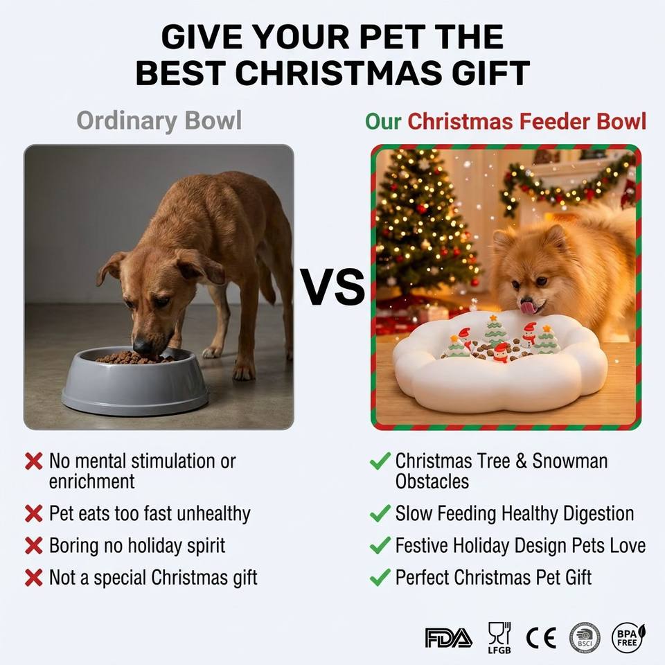 Top Rankings Christmas Pet Dog Lick Mat Slow Feeding Bowl Ready to Ship Slow Feeder Silicone Lick Pad