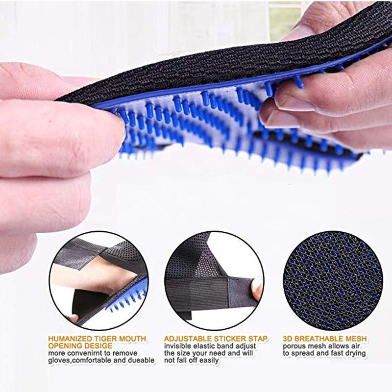 Pet Grooming Glove - Gentle Deshedding Brush Glove - Efficient Pet Hair Remover Mitt - Massage Tool with Enhanced Five Finger