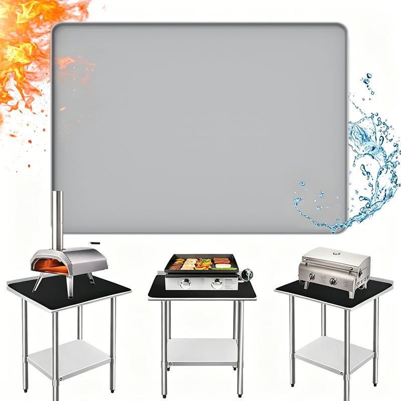 Silicone Cross-Border BBQ Grill Mat Fire Pit Retardant Protective Deck Patio Mat Free Sample